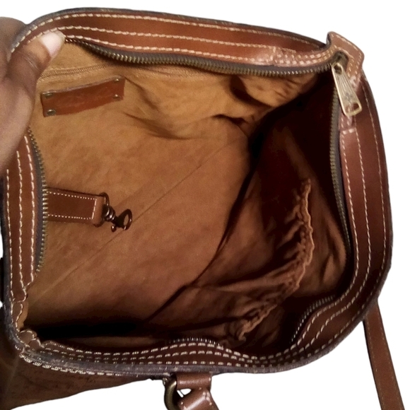 Patricia Nash Vintage MapTote Italian Leather Travel-Inspired Shoulder Bag - Picture 4 of 5